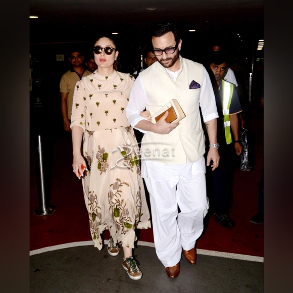 Ritu Kumar Label Floral Beige Dress aso Kareena Kapoor XS Green Silk Maxi - Picture 4 of 10